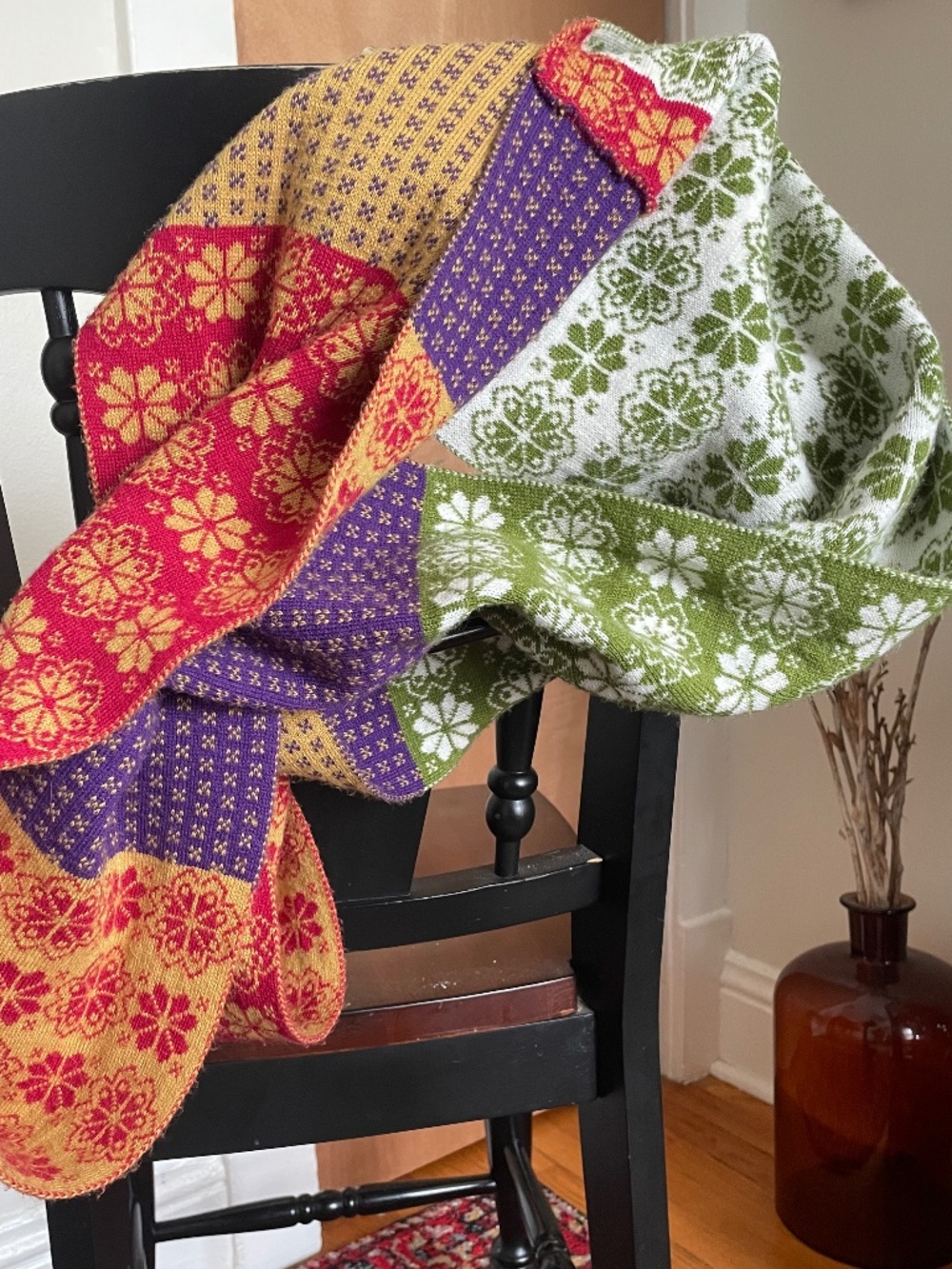 Patchwork Style Infinity Scarf